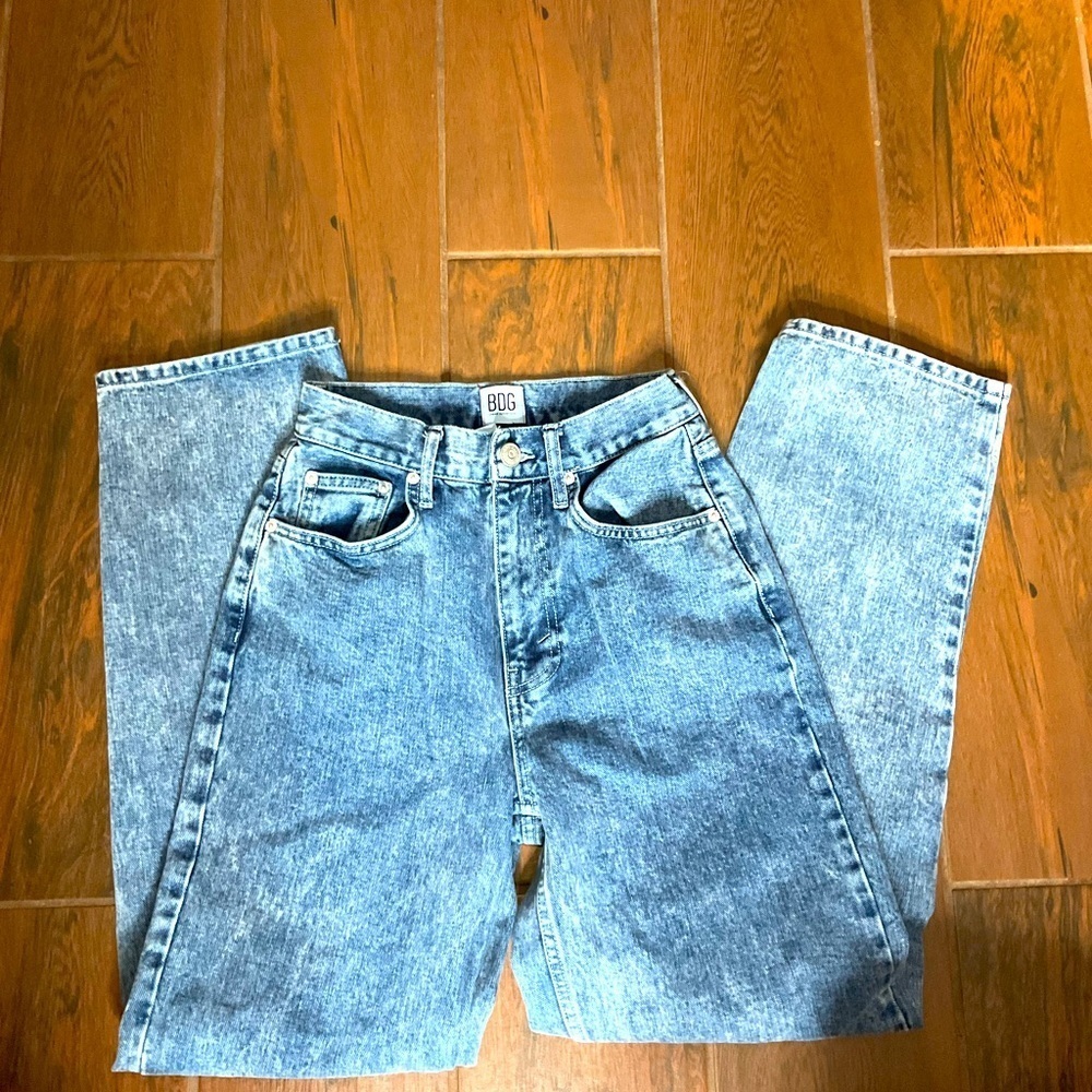 BDG Urban Outfitters Bleach Wash High Rise Baggy Denim Jeans